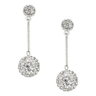 Mood Pave crystal ball double drop earring