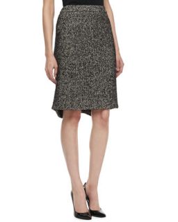 Womens Tweed Pencil Skirt   Zac Posen   Black/White (6)