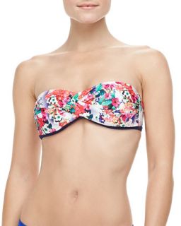 Womens Fleur De La Mer Twisted Bandeau Bikini Top   Nanette Lepore   Multi