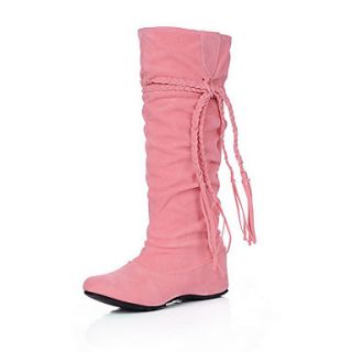 Womens Boots New Sexy Knee High Flat Boots,thicken plush casual snow boots Large size winter shoes