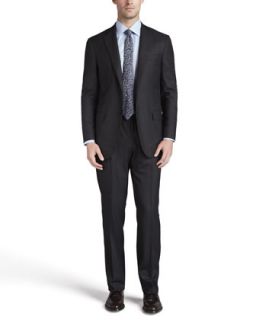 Mens Two Button Wool Suit, Grey   Isaia   Grey (41R)