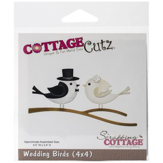Cottagecutz Die 4inx4in wedding Birds