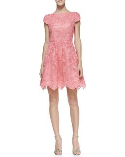 Womens Zenden Scallop Lace Dress   Alice + Olivia   Pink icing (6)