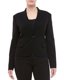 Womens One Button Cropped Jacket   Michael Kors   Black (8)