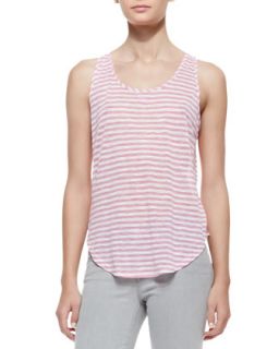 Womens Shore Stripe Bell Tank Top   J Brand Jeans   Hibiscus/White (X SMALL)