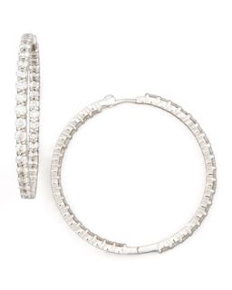 46mm White Gold Diamond Hoop Earrings, 7.57ct   Roberto Coin   White (46mm ,