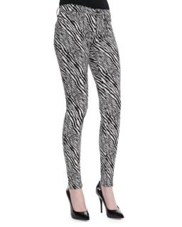 Womens Midrise Super Skinny Pants, Abstract Zebra   J Brand Jeans   Abstrct