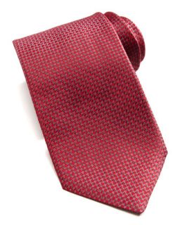 Mens Mini Diamond Silk Tie, Iridescent Red   Brioni   Red