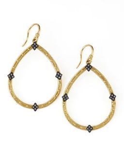 18k Gold Open Diamond Pear Earrings   Armenta   Gold (18k )