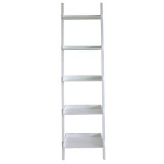 Nexxt Hadfield 5 Tier Leaning Wall Shelf, White   Bookcases