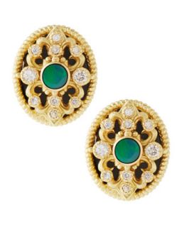 Midnight 18k Oval Opal & Diamond Earrings   Armenta   Gold (18k )