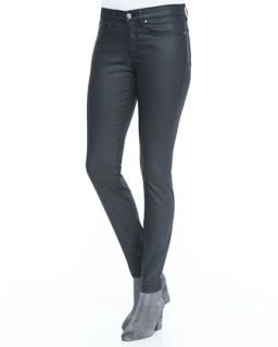 Womens Waxed Stretch Skinny Jeans   Eileen Fisher   Black (4)