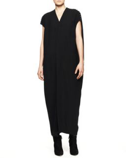 Womens Floating Trenchcoat with Beaded Shoulders   Rick Owens   Black (42/8)