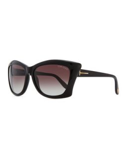 Lana Square Cat Eye Sunglasses   Tom Ford   Black shiny