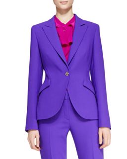 Womens Long Sleeve Wool Blazer, Purple   Escada   Purple (42)