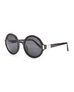 Round Acetate Sunglasses, Black/Gray   THE ROW   Black