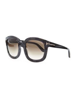 Cristophe Square Sunglasses, Black   Tom Ford   Black