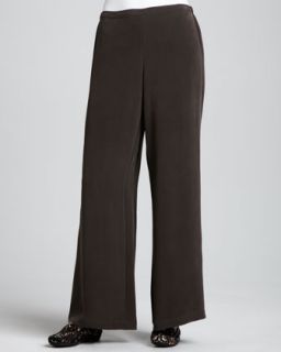 Womens Full Leg Silk Pants   Go Silk   Chocolate (X SMALL (0/2))