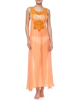 Womens Leighanne Silk Coverup   Miguelina   Neon orange (LARGE)