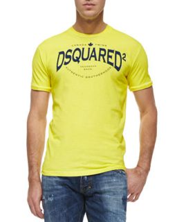 Mens Fade Logo T Shirt, Yellow   Dsquared2   Yellow (LARGE)
