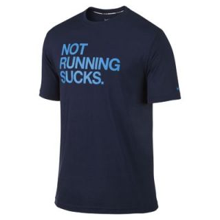 Nike Not Running Sucks Mens Running T Shirt   Midnight Navy