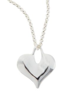 Silver Plate Flat Heart Necklace   Robert Lee Morris   Silver