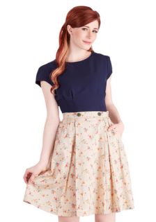Modern Romance Skirt in Beige  Mod Retro Vintage Skirts
