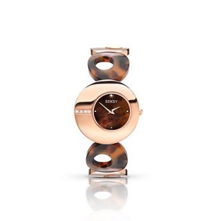 Sekonda Ladies brown tortoiseshell bracelet watch