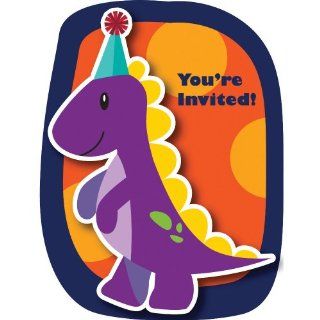 Little Dino Party Invitation Postcard (8) Invites Dinosaur Birthday Party Toys & Games