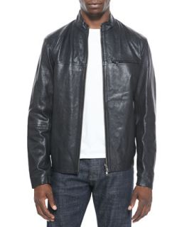 Mens Christo L Apoc Leather Jacket   Theory   Black (MEDIUM)