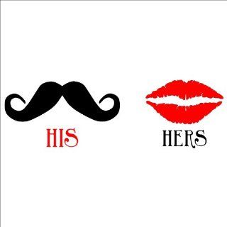 His Mustache Her Lips wall sayings vinyl lettering home decor decal stickers quotes appliques   His And Hers Wall Decals