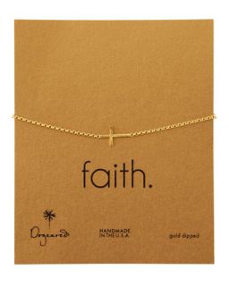 Faith Golden Integrated Small Cross Bracelet   Dogeared   Gold