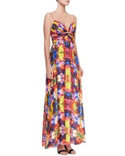 Womens Sleeveless Floral Maxi Dress, Multicolor   Aidan by Aidan Mattox   Pink