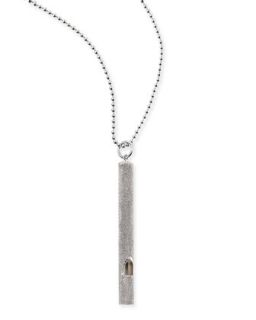 Metal Cylinder Whistle Necklace, Silvertone   Brunello Cucinelli   Silver (ONE