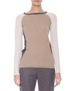 Womens Colorblock Cashmere Sweater   Mantu   Camel (46/10)