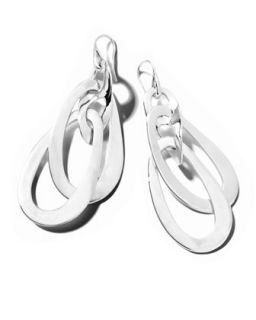 Scultura Silver Wavy Oval Jet Set Earrings   Ippolita   Silver