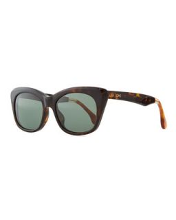 Tortoise Plastic Cat Eye Sunglasses, Brown/Orange   TOMS Eyewear   Brown/Orange