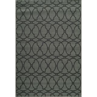Indoor/ Outdoor Charcoal Tile Rug (23 X 46)
