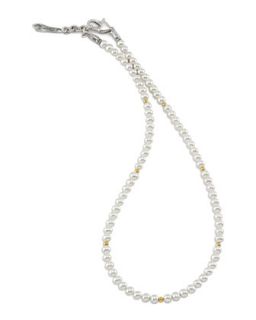 Kinder Pearl Necklace with 18k Gold Cavier Beaded Accents   Lagos   Pearl (18k )