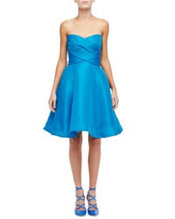 Womens Strapless Sweetheart Cocktail Dress with Bow   Monique Lhuillier  
