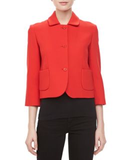 Womens Boucle Three Button Cropped Jacket, Coral   Michael Kors   Coral (6)