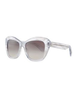 Marbled Square Sunglasses, Clear   Oliver Peoples   Clear