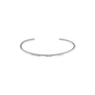 Baroni Brushed Sterling Silver Strength Hope Cure Cuff Bracelet Baroni Jewelry