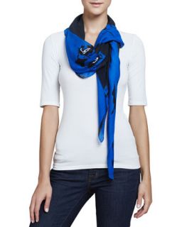 Angry Eagle Square Scarf, Electric Blue   McQ Alexander McQueen   Electric blue