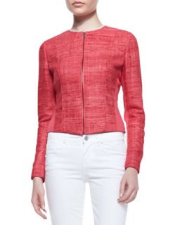 Womens Amy Silk & Knit Long Sleeve Jacket   Elie Tahari   Coral (14)