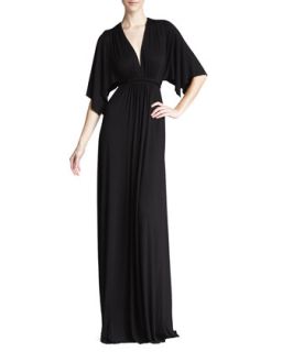 Womens Solid Black Caftan Maxi Dress   Rachel Pally   Black (XS/2)