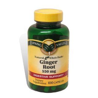 Spring Valley   Ginger Root 550 mg, 100 Capsules Health & Personal Care