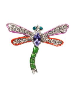 Fuchsia & Red Dragonfly Pin   Jay Strongwater   Red