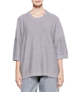 Womens Round Neck T Shirt Sweater, Gray   eskandar   Orage (ONE SIZE)