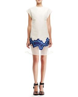 Womens Cap Sleeve Embroidered Geode Dress   3.1 Phillip Lim   Ivory (6)